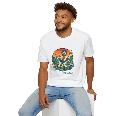 Grateful Dead - Jerry's Ridin' The Wake Life is dead. T-Shirt - StealieShop